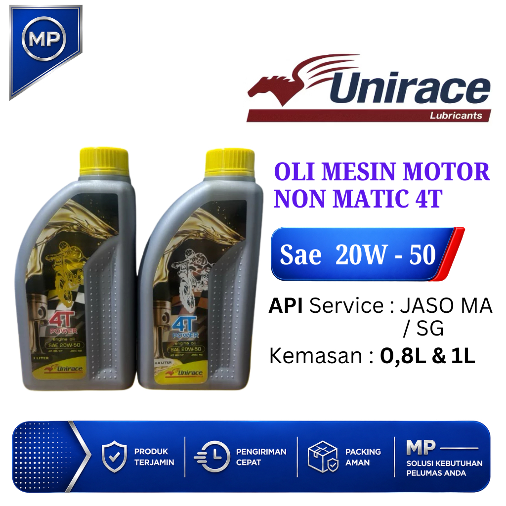Oli Mesin Motor Unirace 4T Sae 20-50 Oli Motor Non Matic 4T