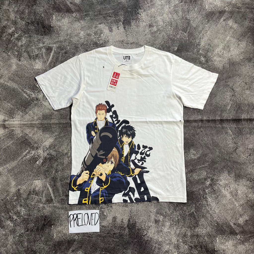 Tshirt Uniqlo UT x Gintama Kaos Putih ukuran M