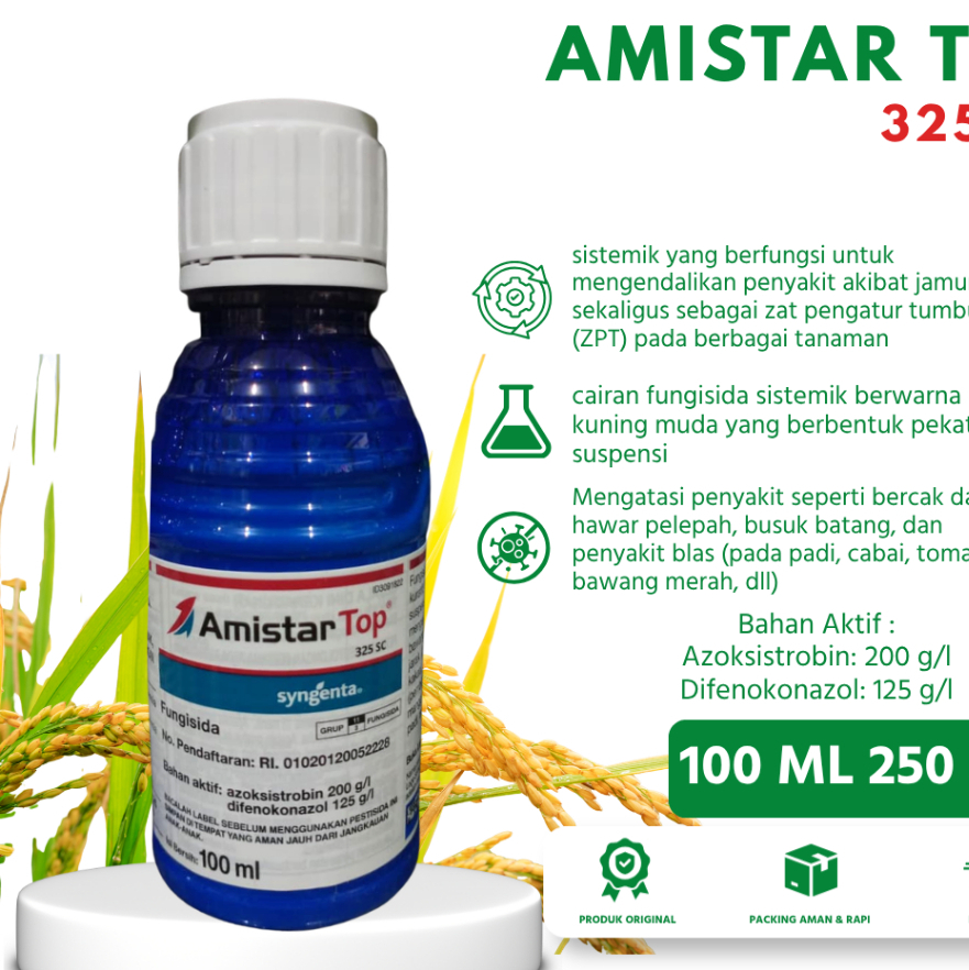 Fungisida AMISTARTOP 325SC Syngenta Obat Jamur Antraknosa Bercak Daun Blas Padi Original