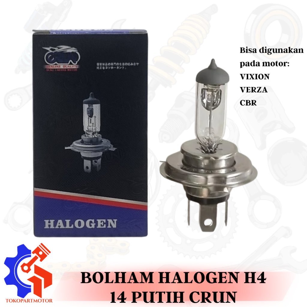BOLHAM HALOGEN H4 14 PUTIH / VIXION  / VERZA  / CBR CRUN