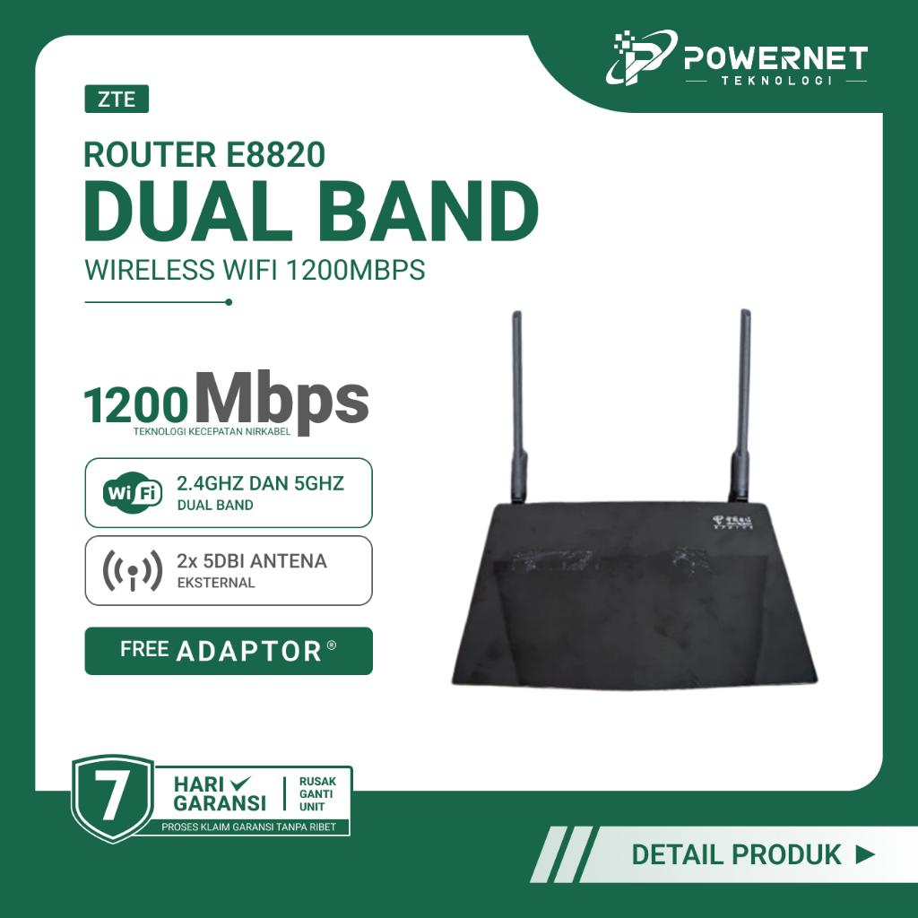 ZTE E8820 Wireless Router WiFi Dual-Band 2.4GHz & 5GHz Dual Antena Bekas Bonus Adaptor