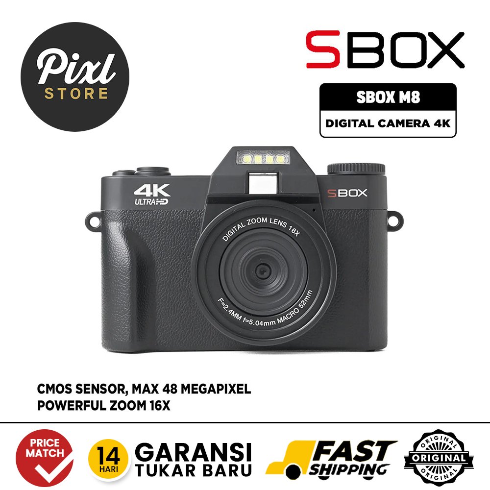 SBOX Digital Camera M8 4K Ultra HD Macro Lens