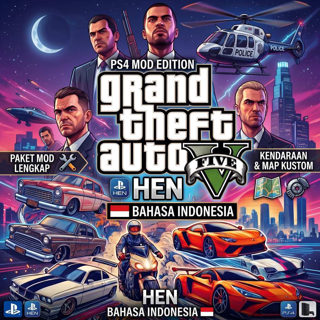 GTA 5 PS4 HEN Sub Indo Patch Subtitle Bahasa Indonesia Mod Full Game via Email
