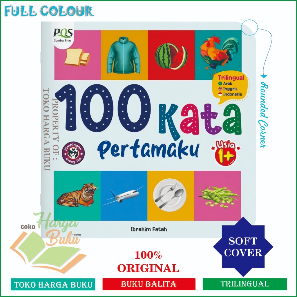 Foto 100 Kata Pertamaku Buku Anak Usia 1+ Bergambar FULL COLOR Tiga Bahasa Penerbit PQS