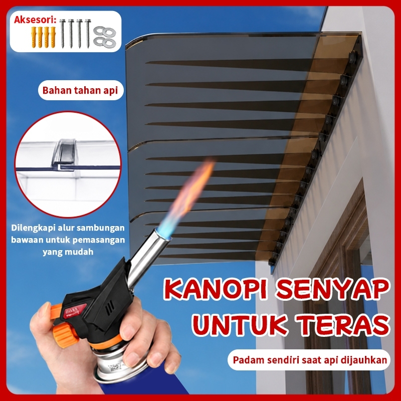 Polycarbonate Canopy Windproof Uv-Resistant Rainproof Outdoor Balcony Window Sunshade Awning