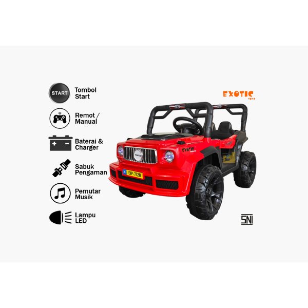 Mobil Aki Mainan Anak EXOTIC EJP-7720 EJP7720, Merah
