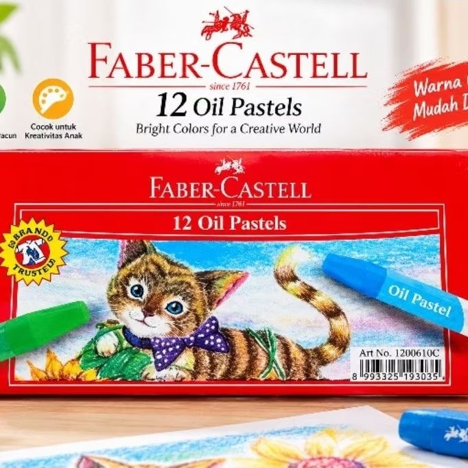 Crayon 12 warna Faber Castell / Oil pastell 12 warna Faber Castell