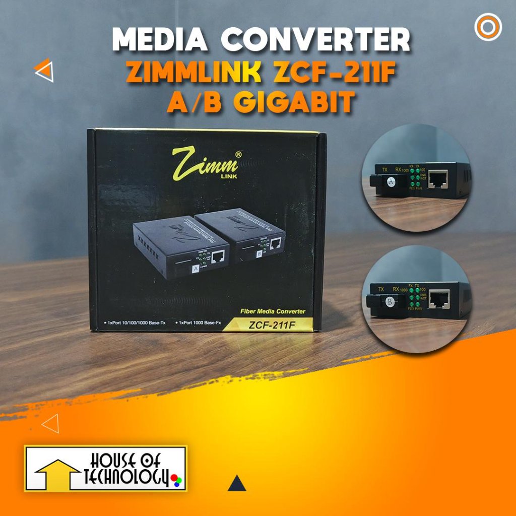 Media Converter Zimmlink ZCF-211F AB Gigabit