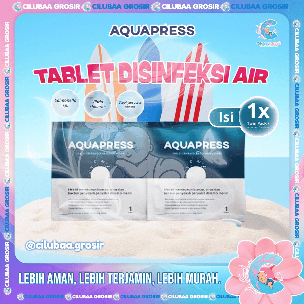 AQUAPRESS Tablet Disinfeksi Air 1X Twinpack ||  Penjernih Air Sumur Dan Toren || Tablet Pembunuh Kum