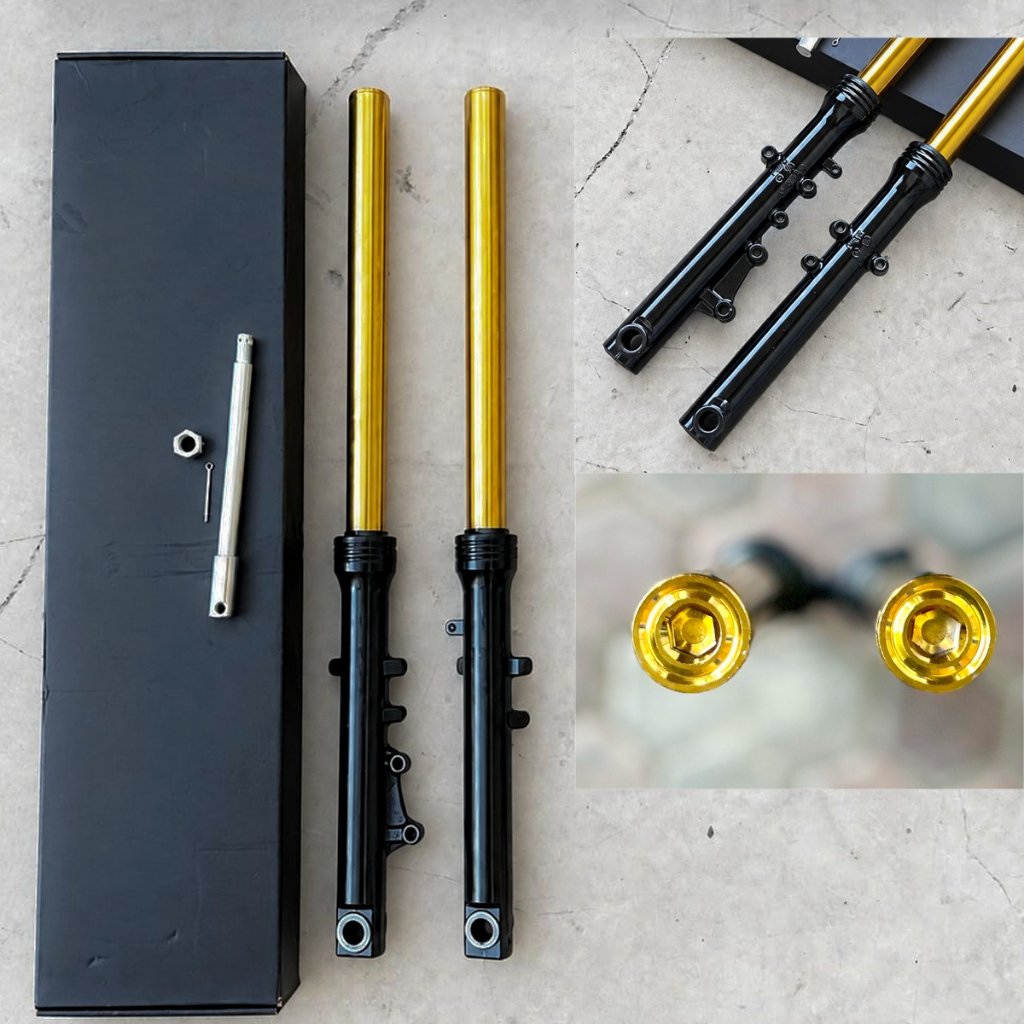 As Bottom Shock Skok Depan Ninja RR AS 33 Import Black Hitam As Gold