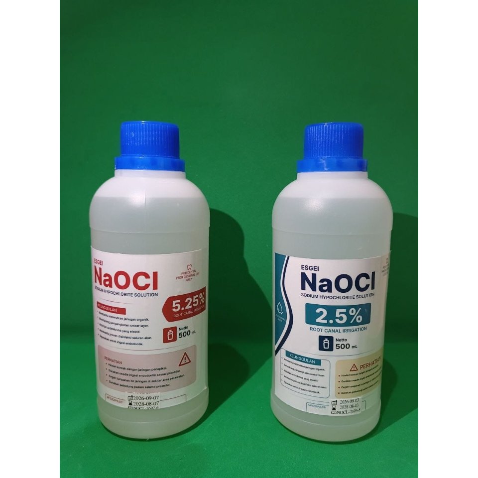 Sodium Hypochlorite NaOCl 2.5% & 5.25% Cairan Sterilisasi Saluran Akar Dental