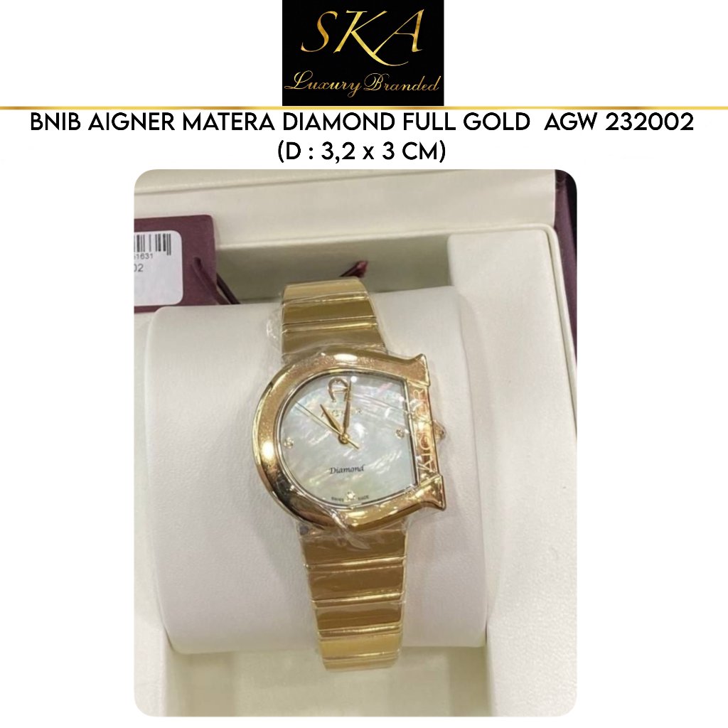 WATCH AUTHENTIC AIGNER MATERA DIAMOND FULL GOLD  AGW 232002