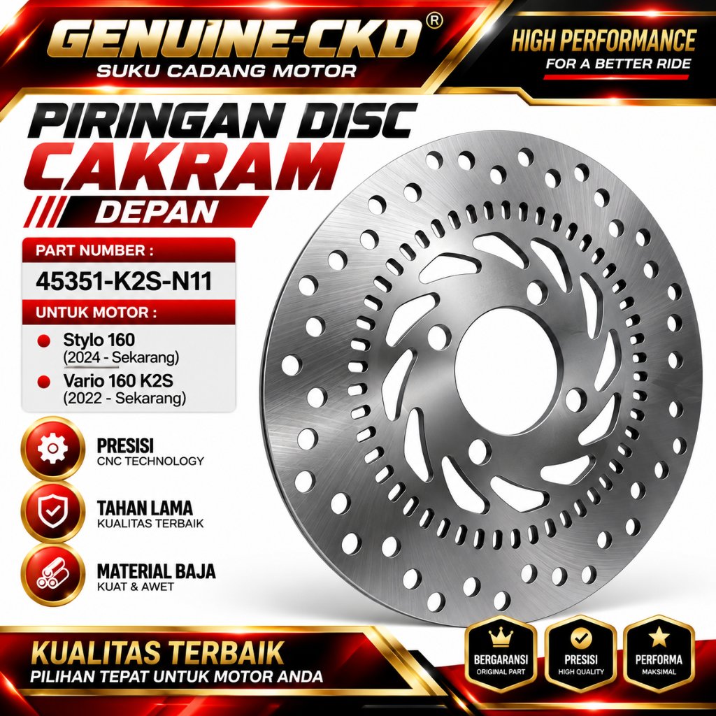 45351-K2S-N11 Piringan Disc Cakram Depan Honda K2S Vario 160 / Stylo 160