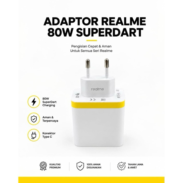 Adaptor realme 80 watt SuperDart