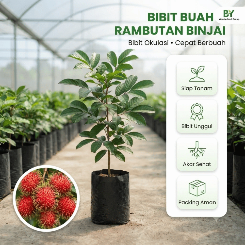 Bibit Rambutan Binjai Unggul Cepat Berbuah Okulasi/ Tanaman Buah Rambutan Unggulan