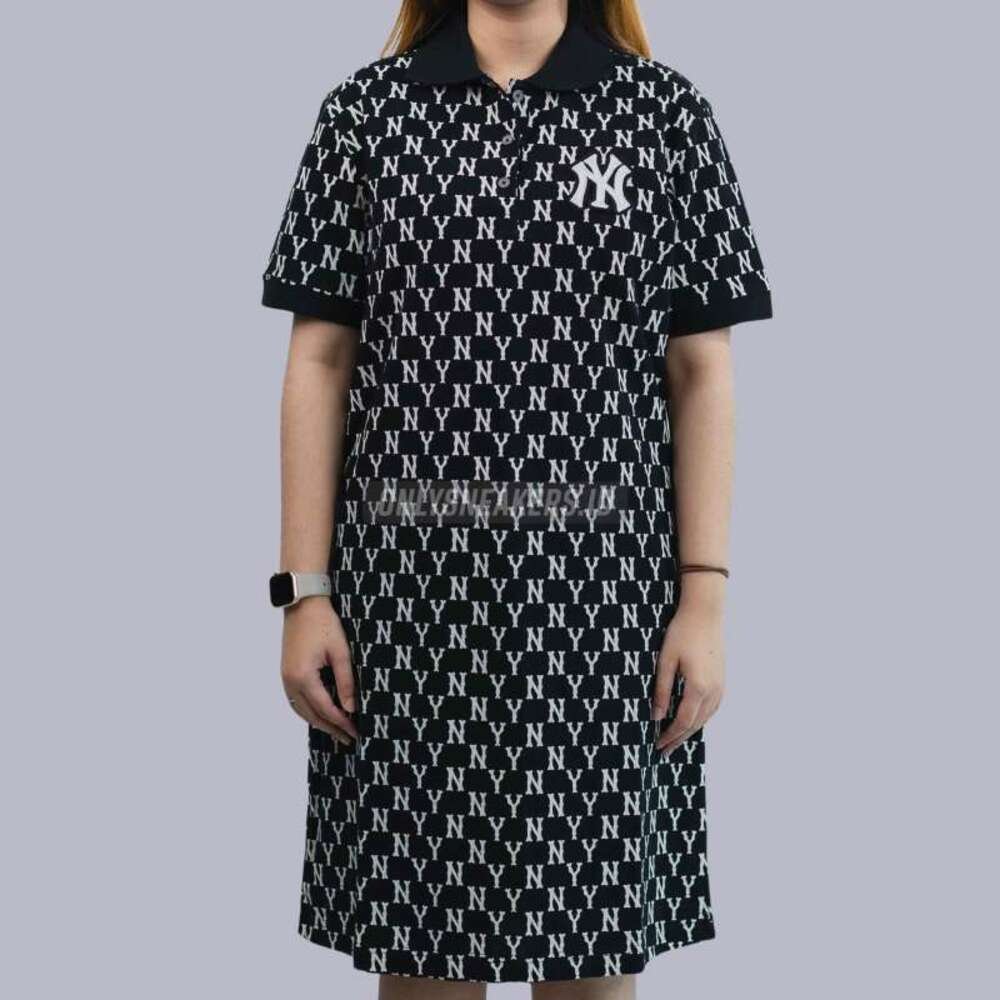 MLB KOREA NEW YORK YANKEES MONOGRAM DRESS BLACK