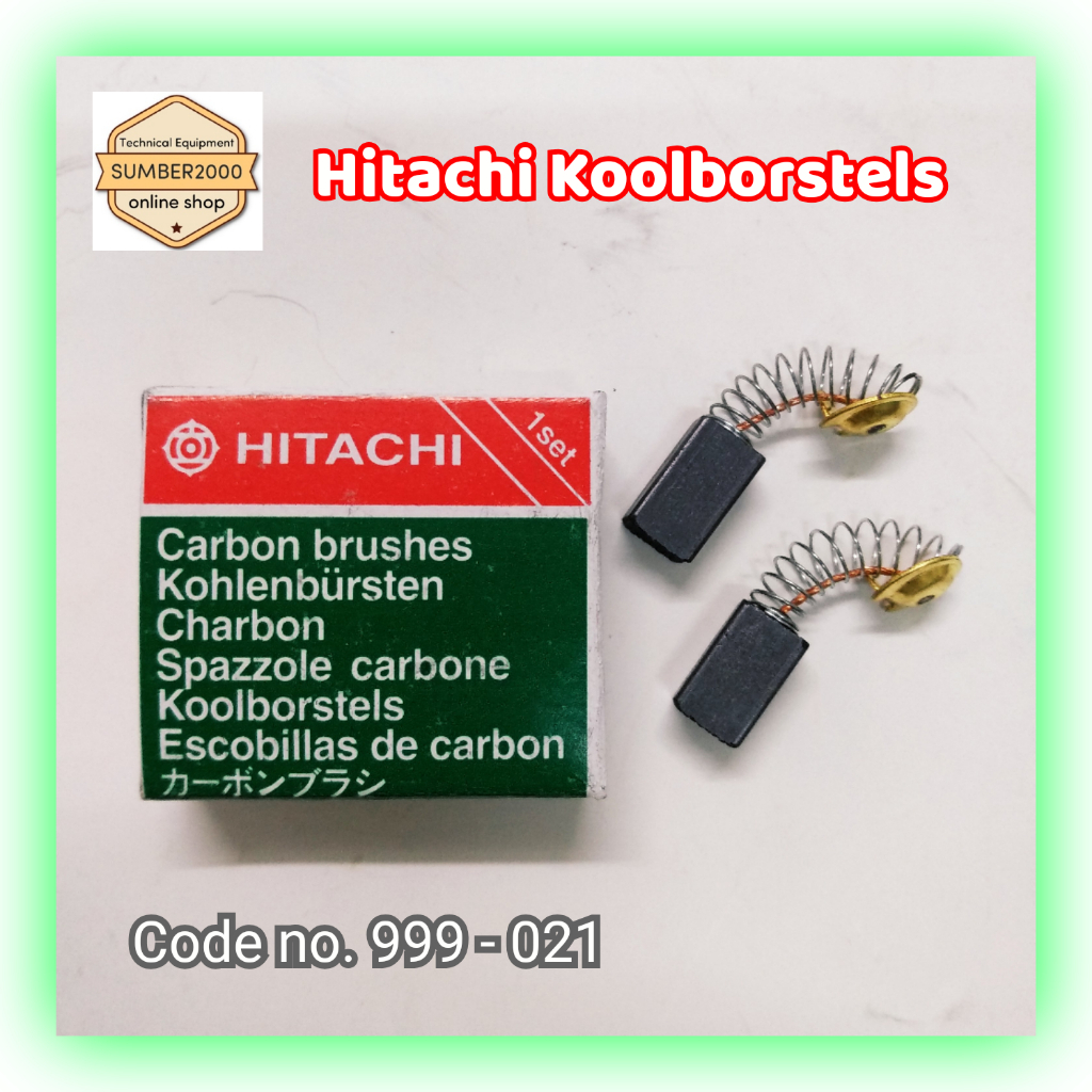 CARBON BRUSH HITACHI CB-021 NO 999-021 PER SET 2PCS KOOLBORSTELS - ARANG SEPUL - BOSTEL MESIN GERIND