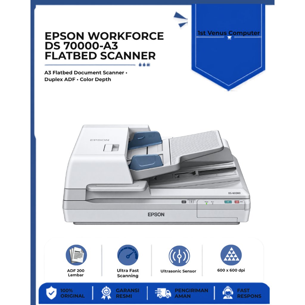 Epson WorkForce DS-70000 A3 Flatbed Document Scanner with Duplex ADF
