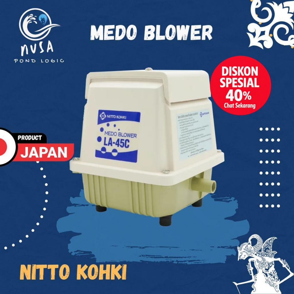 Nitto Air Blower Medo LA 45C Compressor Air Pump Pompa Udara Kolam