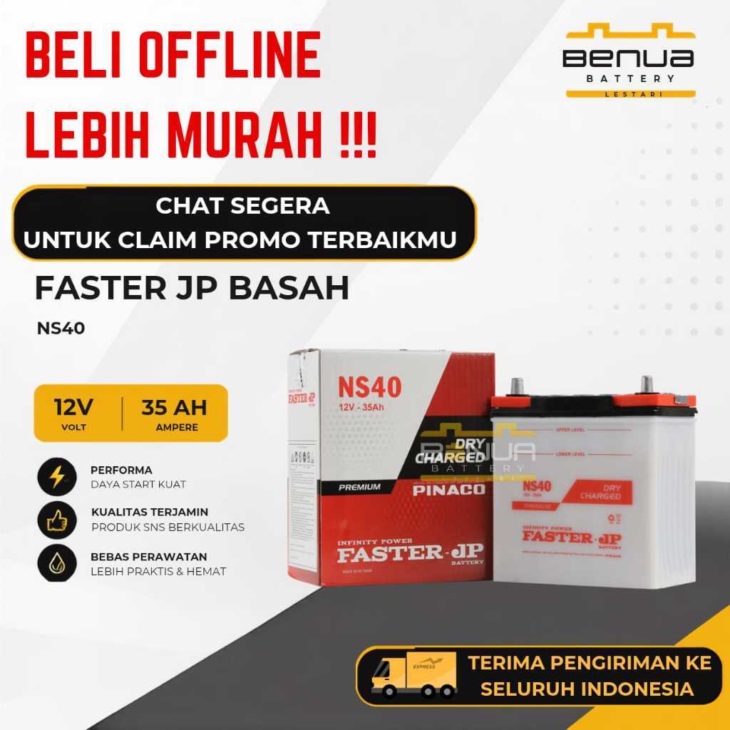 Aki Faster JP BASAH NS40 / Aki NS 40 / Aki Mobil 12V 35Ah Original Faster