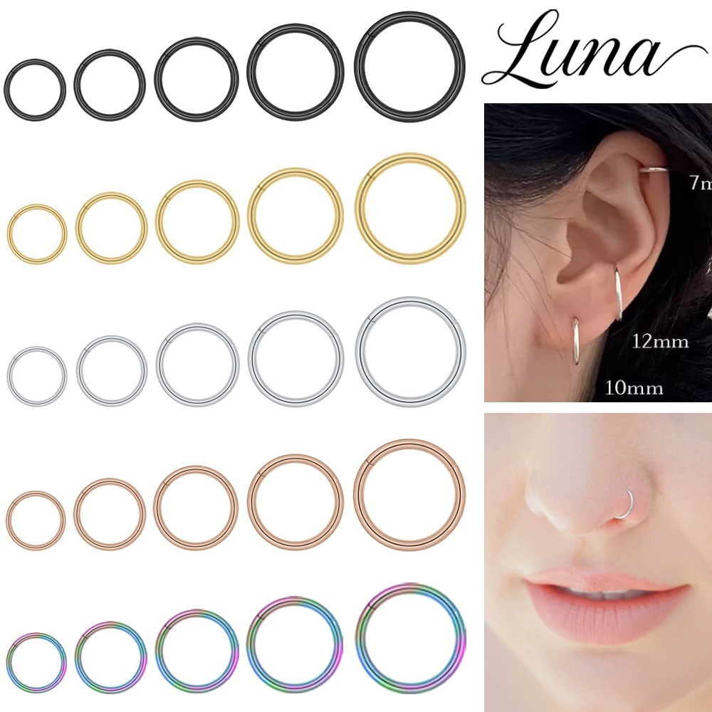1 Buah 16/18/20G Helix piercing Stainless Steel Conch piercing Perak Septum Piercing Body Piercing J