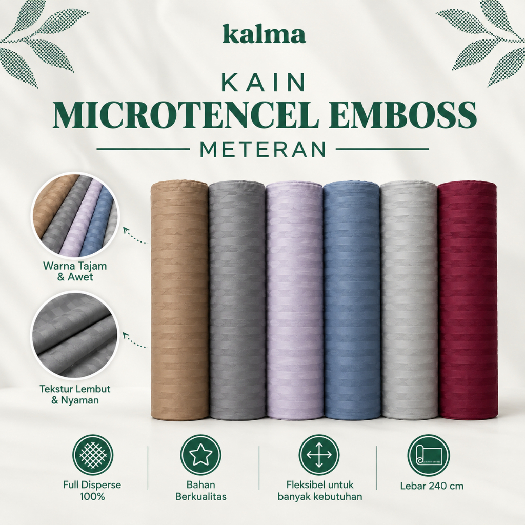 Kain Katun Microtencel Emboss - Kain Sprei Motif 130GSM Meteran Lebar 240 CM
