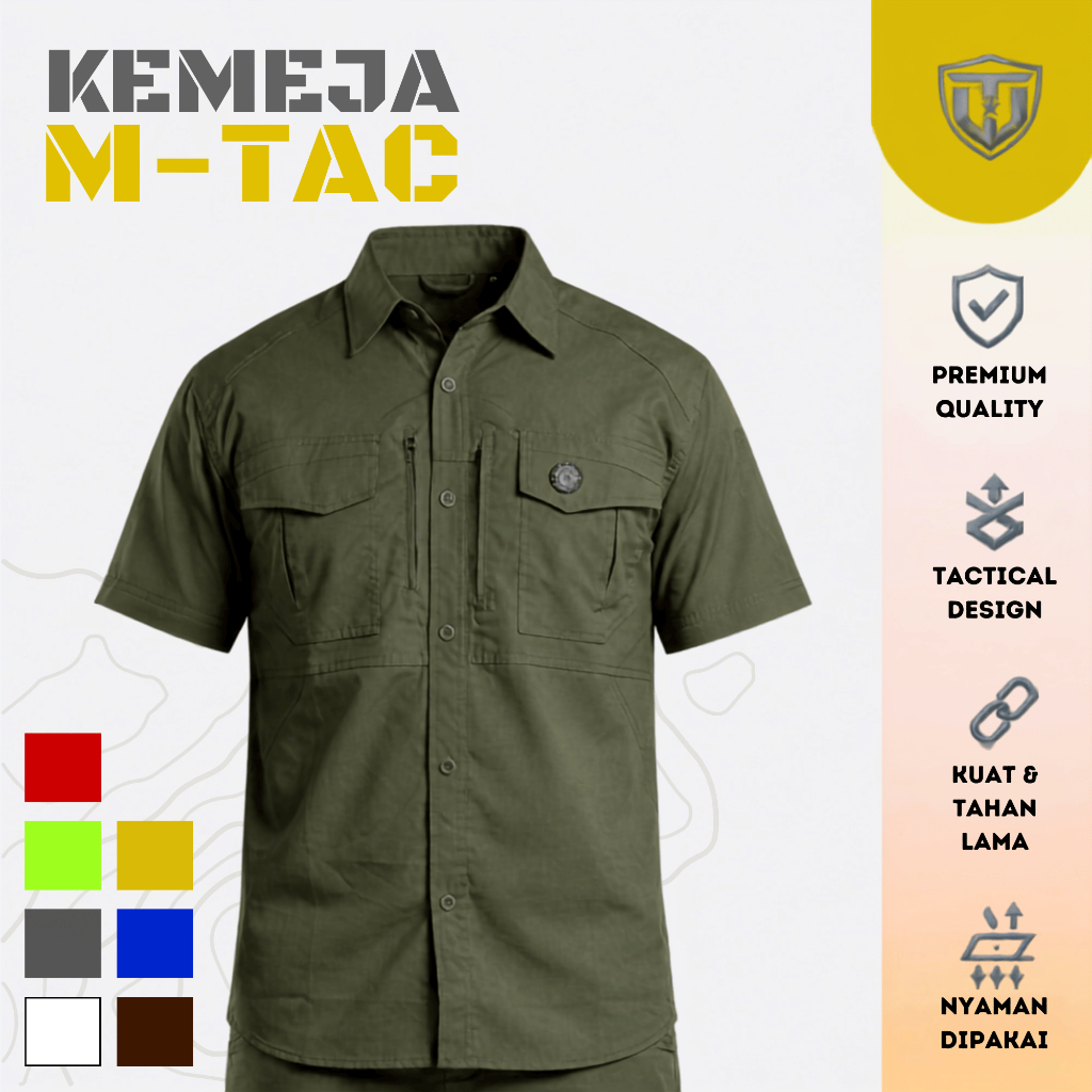 KEMEJA LENGAN PENDEK PRIA M-TAC/SERAGAM LAPANGAN M-TAC LENGAN PENDEK