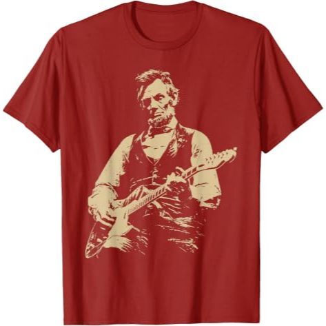 Abraham Lincoln Playing Electric Guitar Rocker T-Shirt