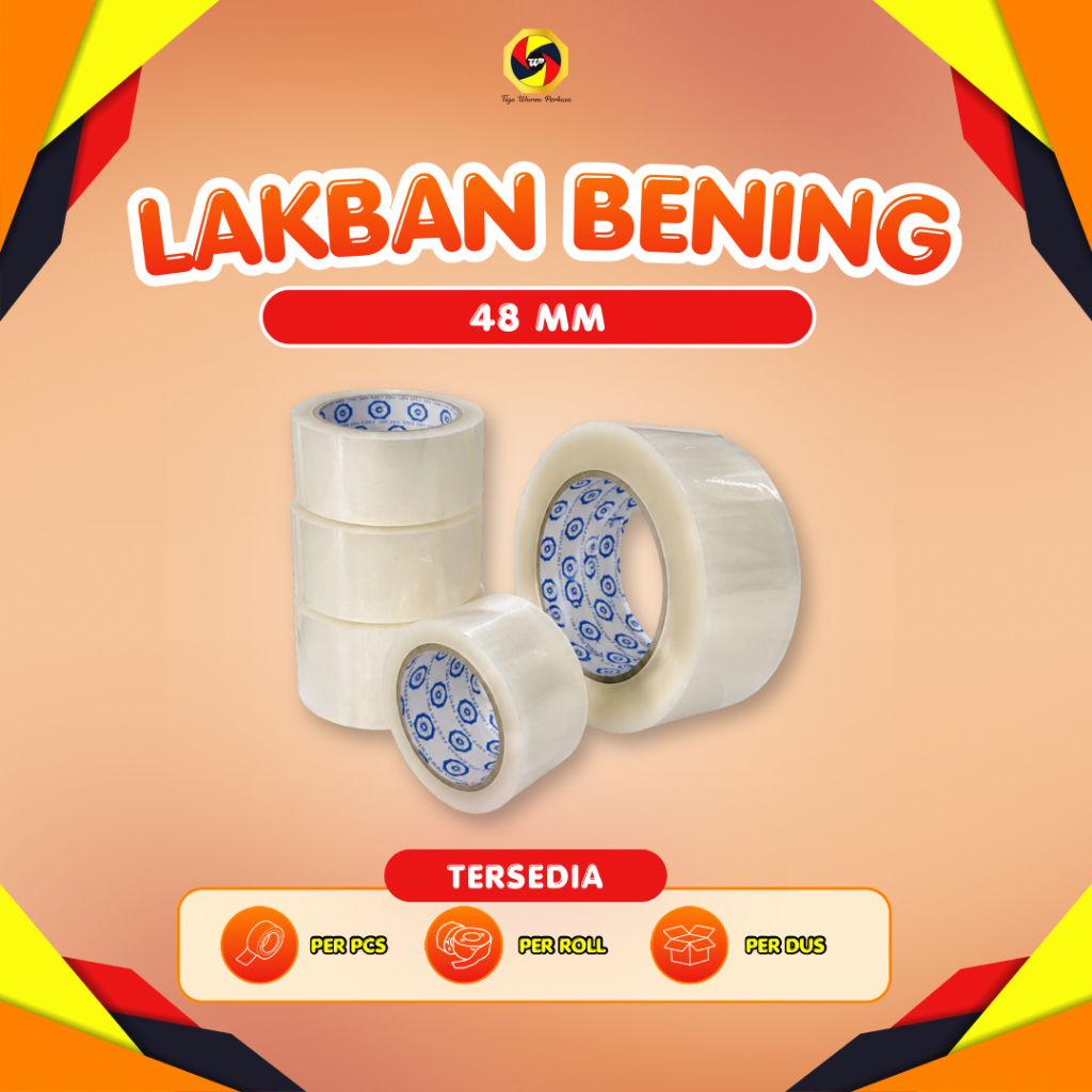 Lakban Bening 48Mm X 300 Yard Isolasi Bening / Clear Tape / Merekat Kuat