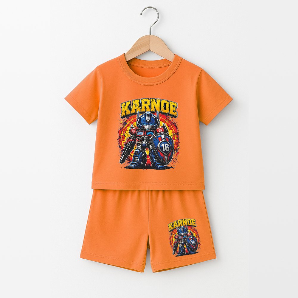 Stelan Anak Gambar Karnoe Lengan Pendek Jumbo G-555