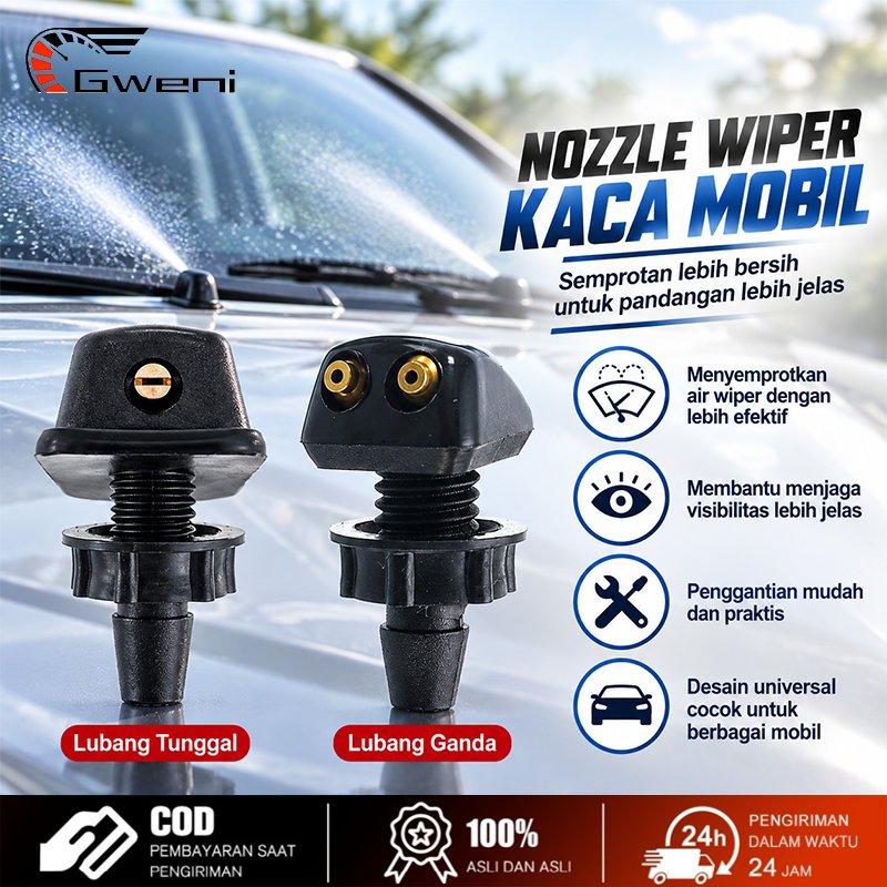 Gwein 1/2PCS Nozzle Penyemprot Air Wiper Mobil 360° Nozzle Wiper Car Adjustable Semprotan Kaca Mobil