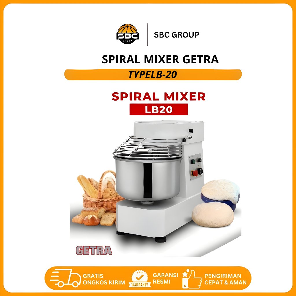 GETRA Spiral Mixer Heavy Duty Getra LB20 / Getra LB 20/Spiral Mixer 20 Liter