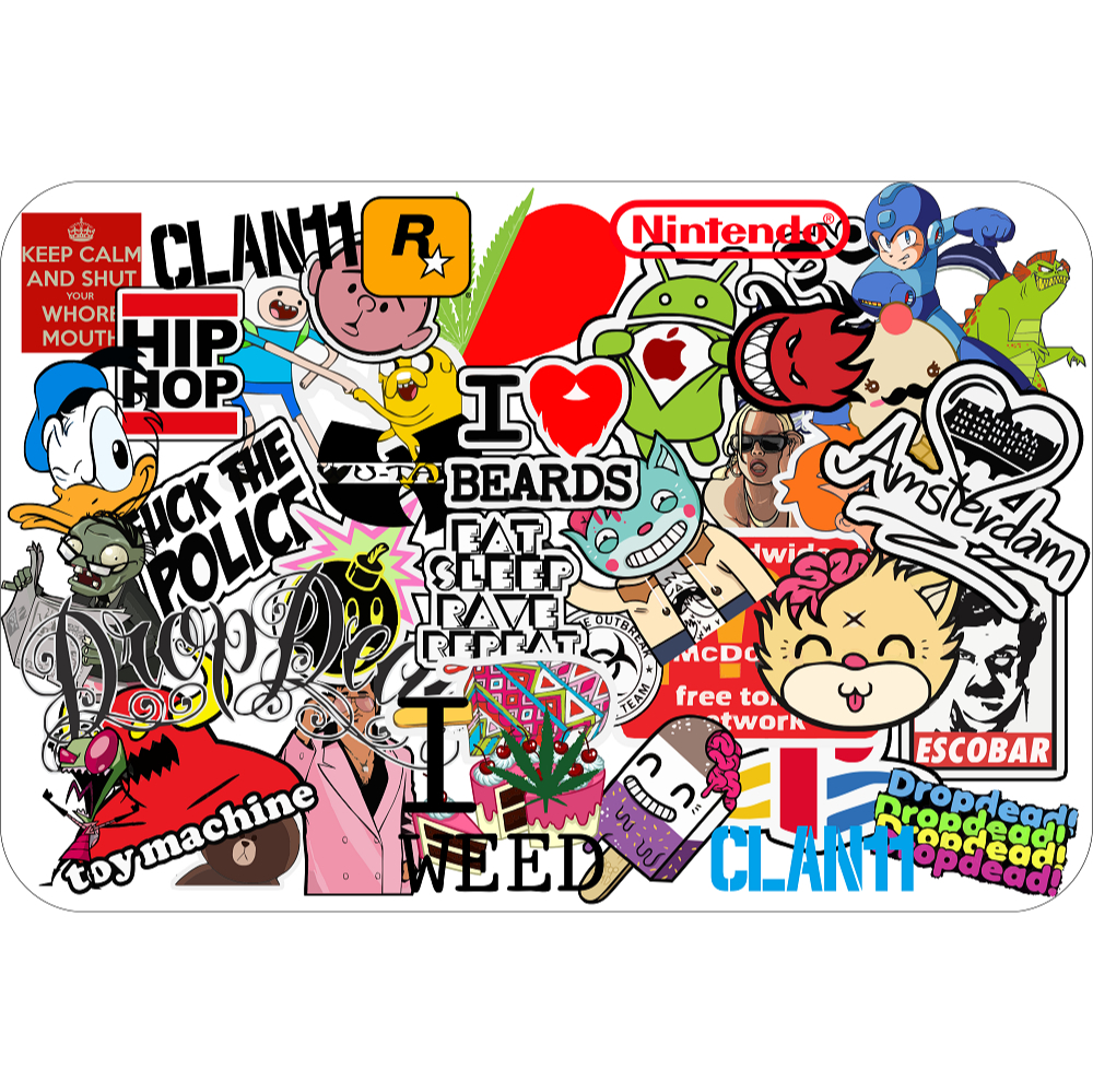 Sticker Bomb Aesthetic untuk Laptop / Helm / Gitar / Casing Phone / Tumbler / Buku