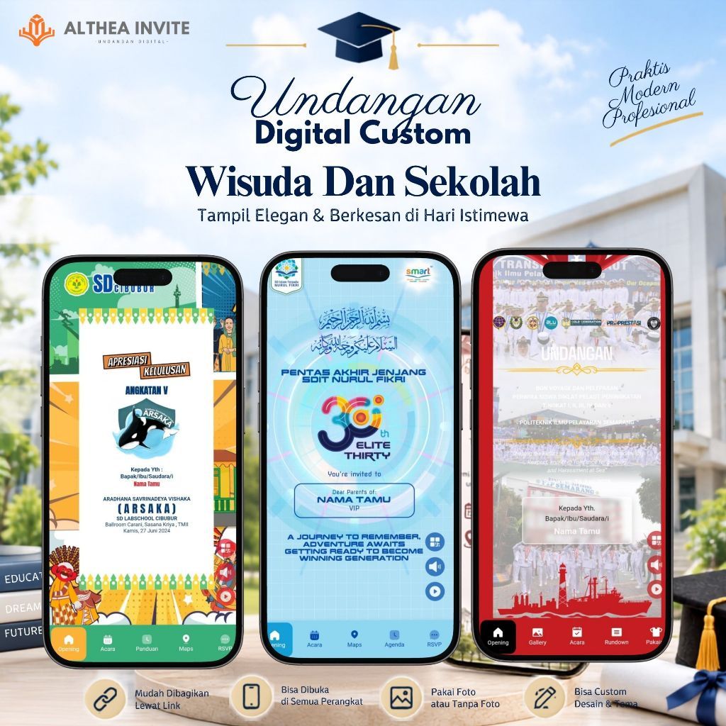 Undangan Digital Custom Wisuda & Sekolah | Undangan Website Digital Acara Kelulusan, Graduation & Pe