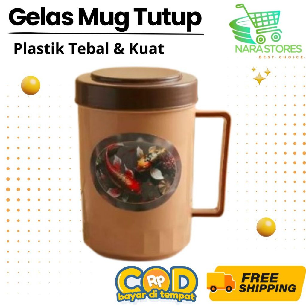 MUG GELAS TUTUP CHOCO /Gelas Plastik Jumbo Mug+Tutup / Cangkir Plastik gagang tutup/ MUG SINCHAN CAP