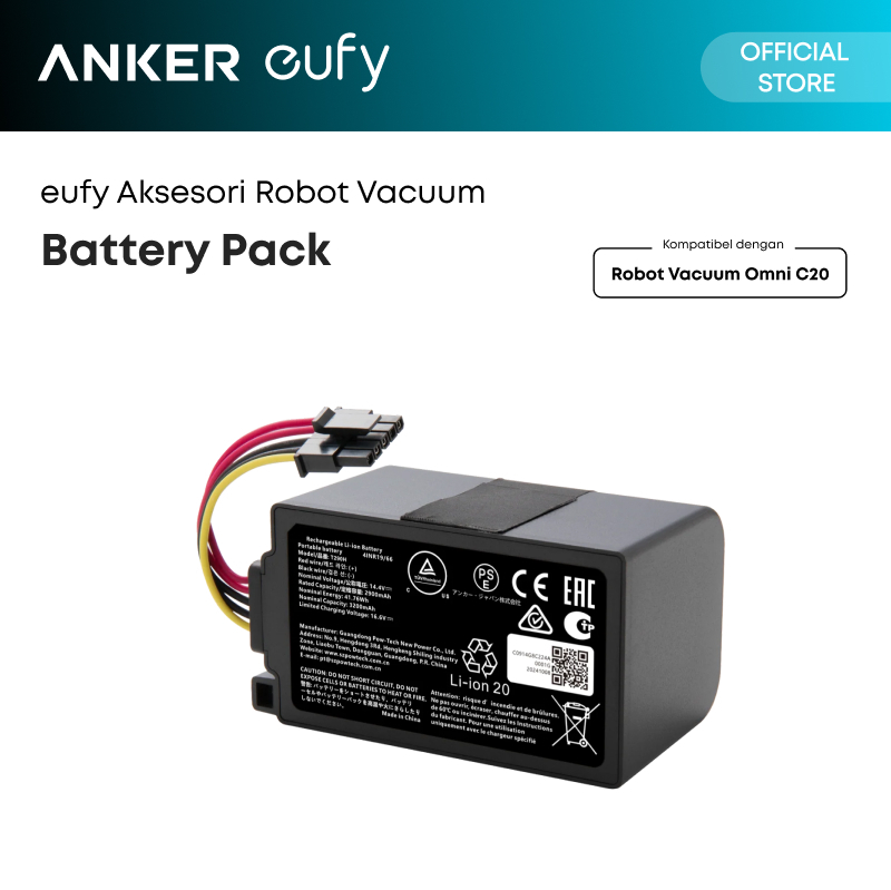 Anker eufy Replacement Battery for Robot Vacuum Omni C20, 3,200 mAh, 14.4V Lithium-Ion - T290H