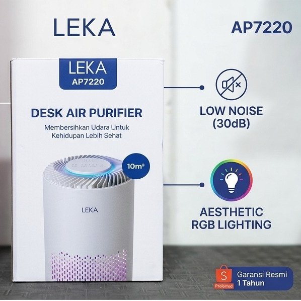 LEKA Air Purifier Desk AP7220 / Pembersih Udara Portabel HEPA Filter / Mini Air Purifier Meja Kerja