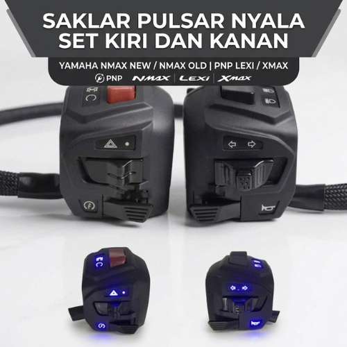 1 Set Saklar Pulsar Nyala Biru Kiri Kanan Yamaha NMAX New Old PNP Lexi XMAX Saklar Motor Variasi