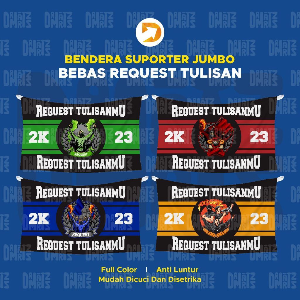 BENDERA SUPORTER JUMBO BEBAS REQUEST | BENDERA KOMUNITAS | BENDERA KAIN