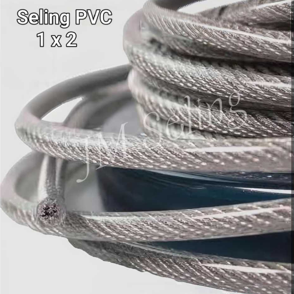Kawat Seling 1MM Lapis Plastik PVC 1x2