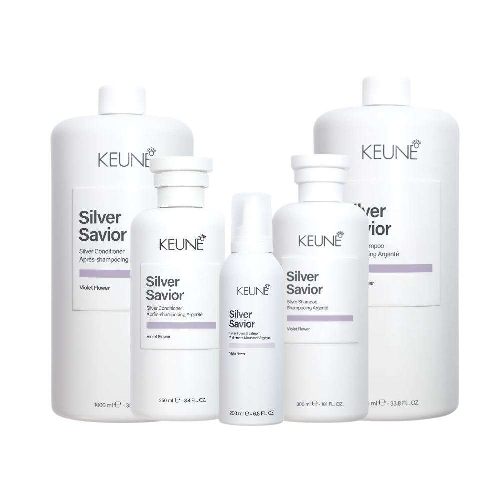 KEUNE Silver Savior Violet Flower Shampoo Conditioner Hair Treatment Set