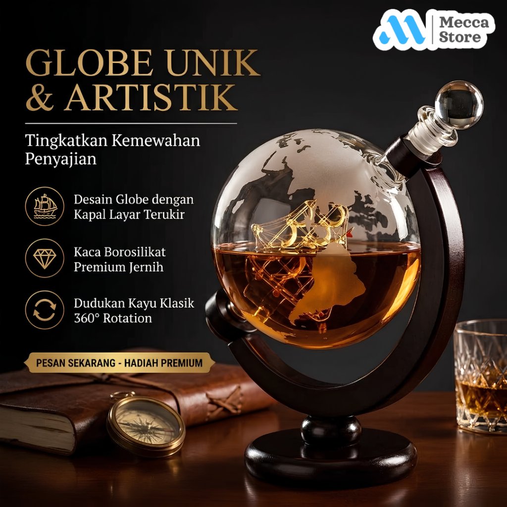 Botol Whisky Decanter Glass Bottle Liquor Scotch 900ml