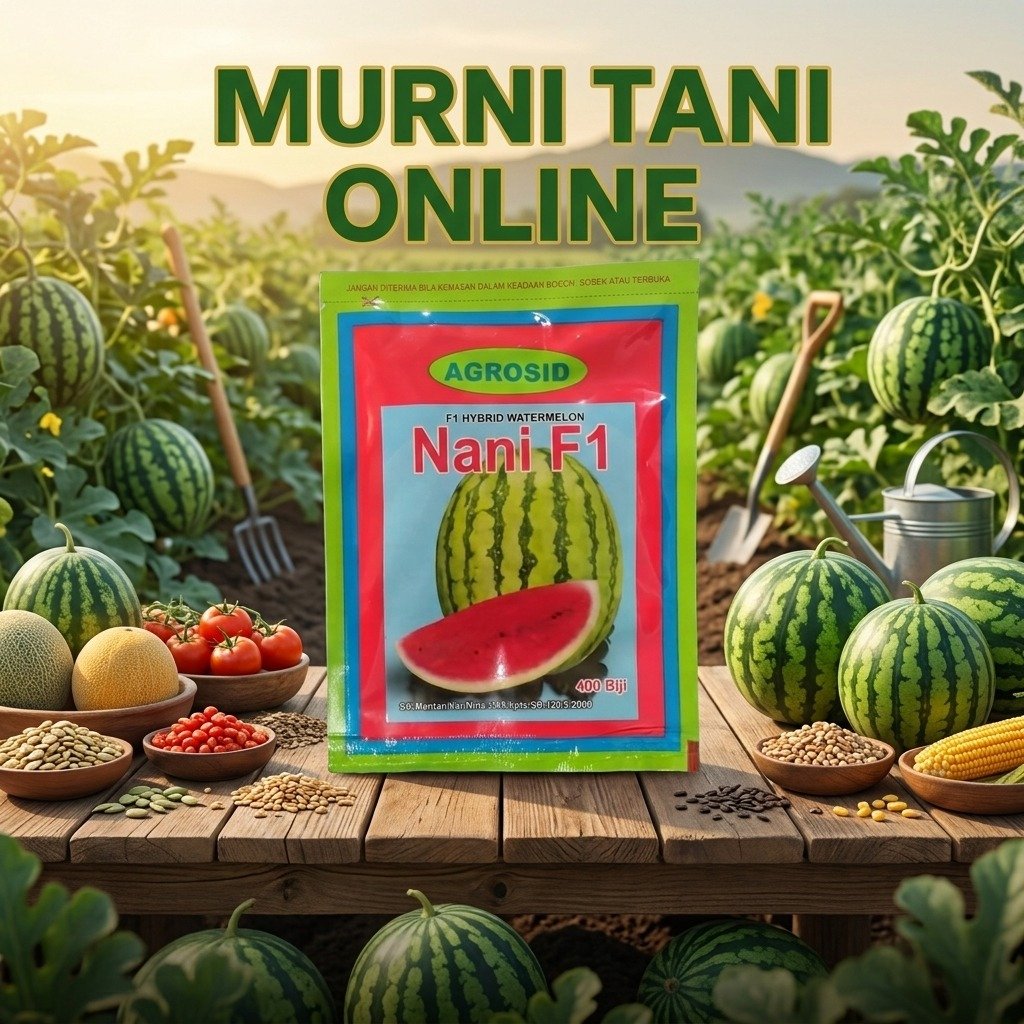 Bibit Benih Semangka Nani F1 400 Biji Butir 20 Gram Original Kemasan Pabrik