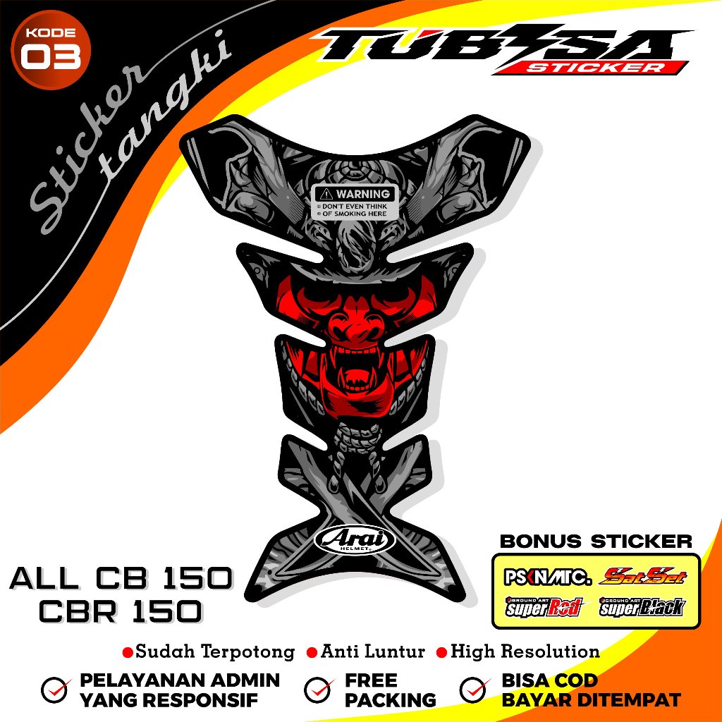 Stiker Tangki Tankpad Motor Universal Untuk Tangki Motor CB, MEGAPRO, CB VERZA, CB150R, CBR, JAPSTYL
