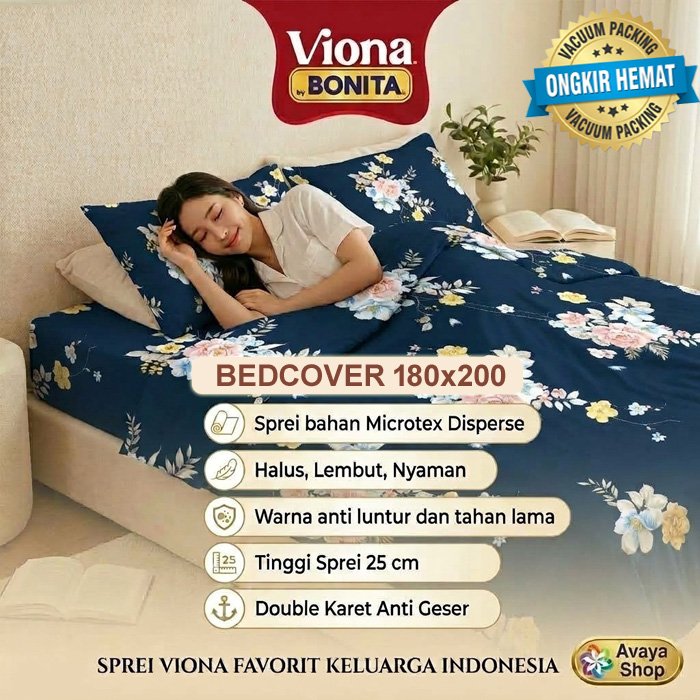 BEDCOVER BONITA VIONA 180x200 FLAT / BEDCOVER 180x200 SET BONITA