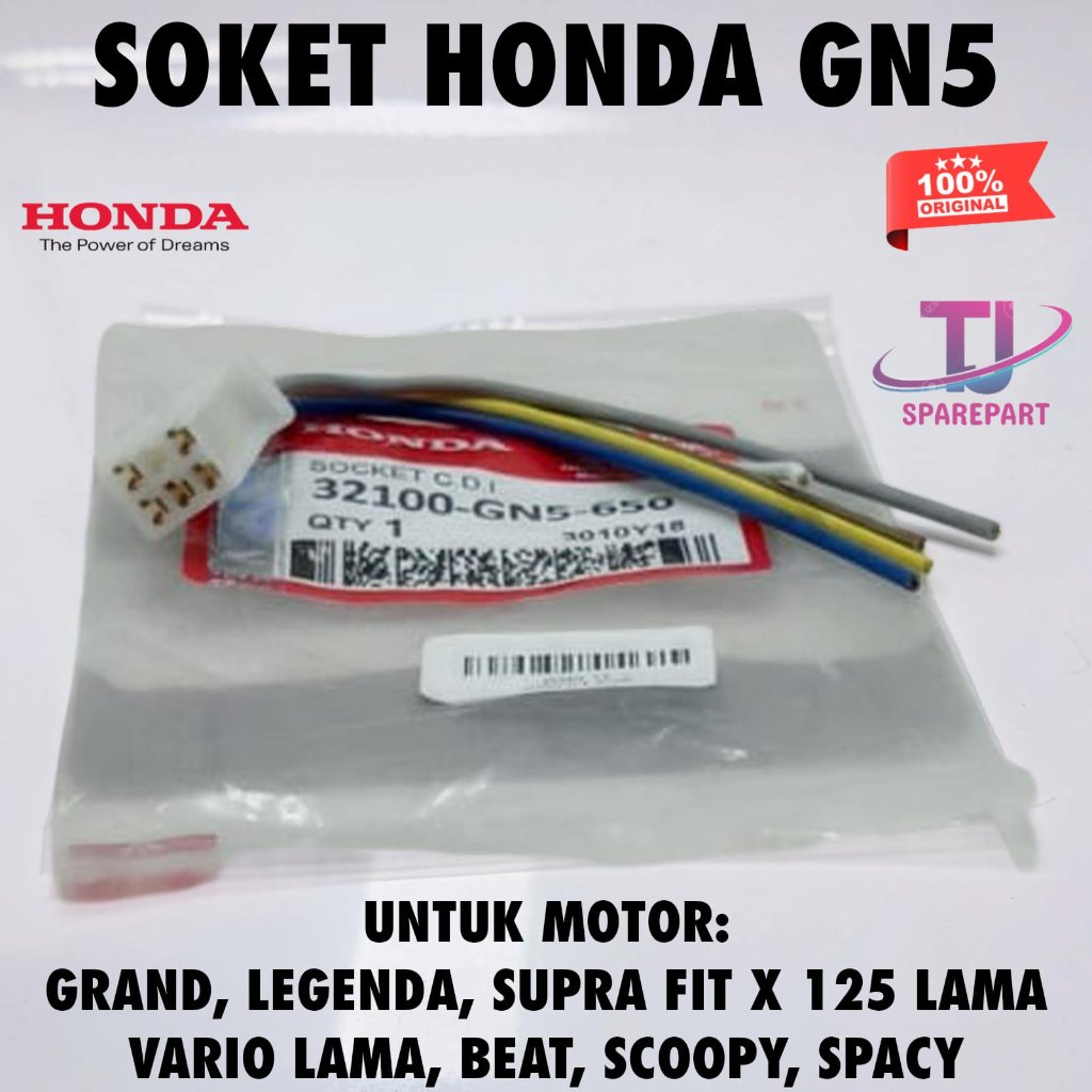 SOKET KIPROK KODE-GN5 CDI Grand Soket CDI Grand Supra Lama Win GN5 KD377 PRODUK ORIGINAL .