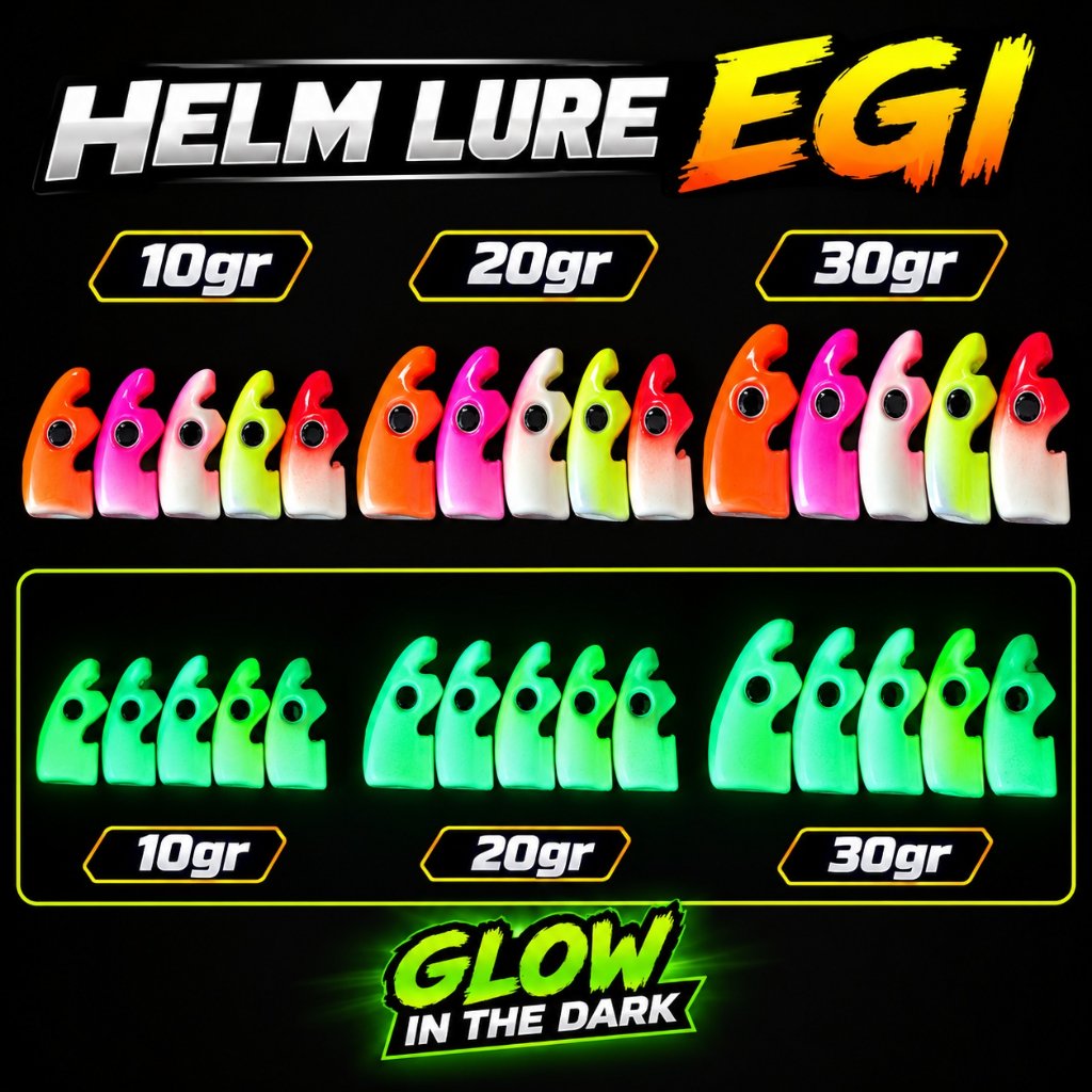 PEMBERAT UMPAN EGI SINKER timah pemberat egi / capela GLOW IN THE DARK PEMBERAT UMPAN MANCING CUMI