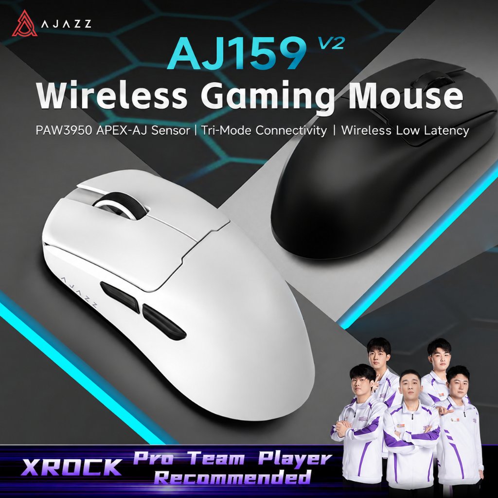 Ajazz AJ159 V2 Wireless Gaming Mouse Sensor PAW3950 APEX-AJ