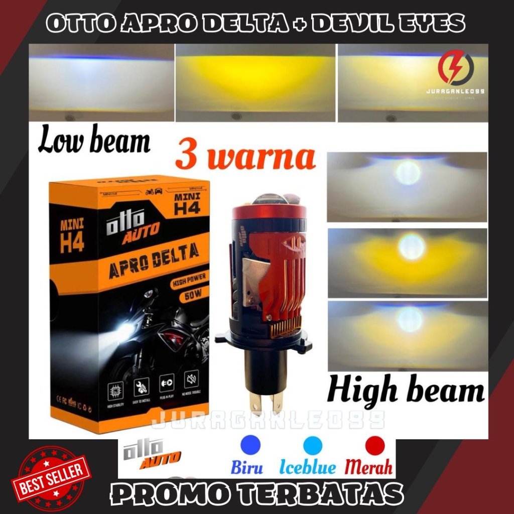 OTTO APRO DELTA H4 DOUBLE LASER HIGH BEAM SELENOID PLUS DEVIL