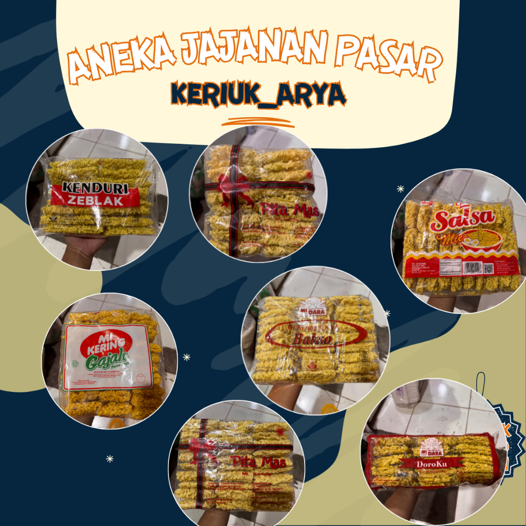 MIE KERING BERBAGAI MACAM-MACAM JAJANAN PASAR